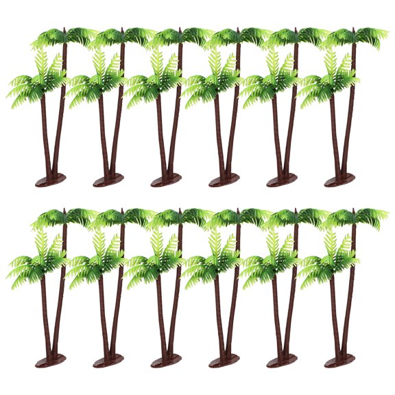 12 Pieces Mini Palm Tree Decorations for Cake Toppers, Bonsai, Pots, Crafts, Small Garden Landscape and Home Decor