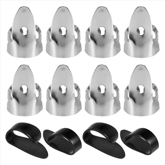 12 Pcs Steel Finger Picks Set,Metal Finger Picks Adjustable Finger Picks for Guitar, Banjos and Other Instruments