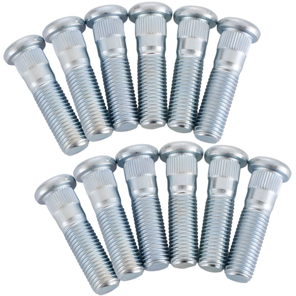12 Pcs Steel Lug Nuts for Kia Elantra, Hyundai Accent, Tucson, Zinc Plated, M12x1.5 Extended Threads, Round Top Design