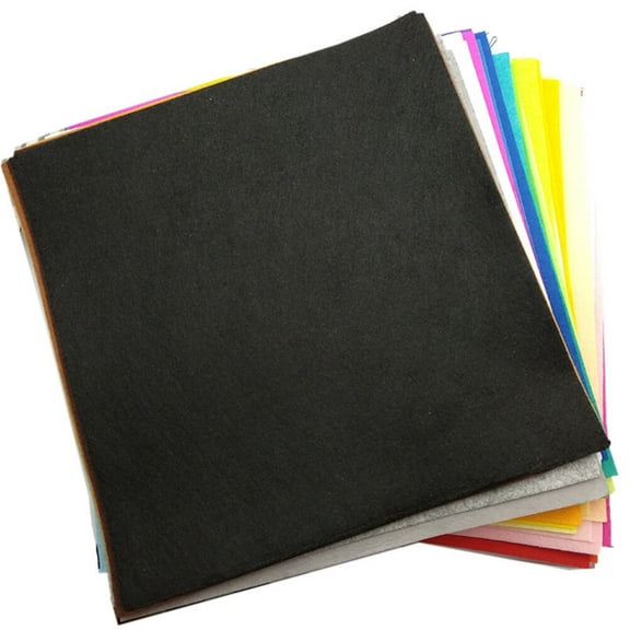 12 Pcs Stickers Felt Fabric Squares Felt Crafting Projects Colorful DIY Felt Cloth Felt Decals Sheet Felt