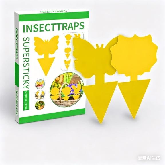 12 Pcs Sticky Traps for gnat, Yellow Sticky Fruit Fly Traps for Indoors Plants, Indoor Safe for Gnat, Fruit Fly, White Fly, Aphid, Leaf Miner
