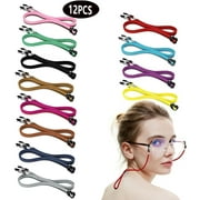 12 Pcs Straps for Glasses, Anti-slip Universal eyeglass chains for glasses for Adults/Kids,12Color