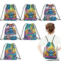 12 Pcs Sttch Candy Drawstring Bag Drawstring Goodie Favor Bags for Boys and Girls Kawaii Cartoon Birthday Party Decorations 27x34cm﻿
