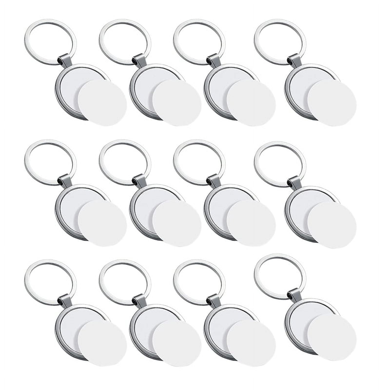 Transfer Case Keychain 12 Pcs Sublimation Blank Keychain Round Heat Transfer Keychain Metal ...