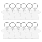 12 Pcs Sublimation Blank Keychains Heat Transfer Key Chain Double-Side Printed MDF Keyrings Key Tags with Split Rings