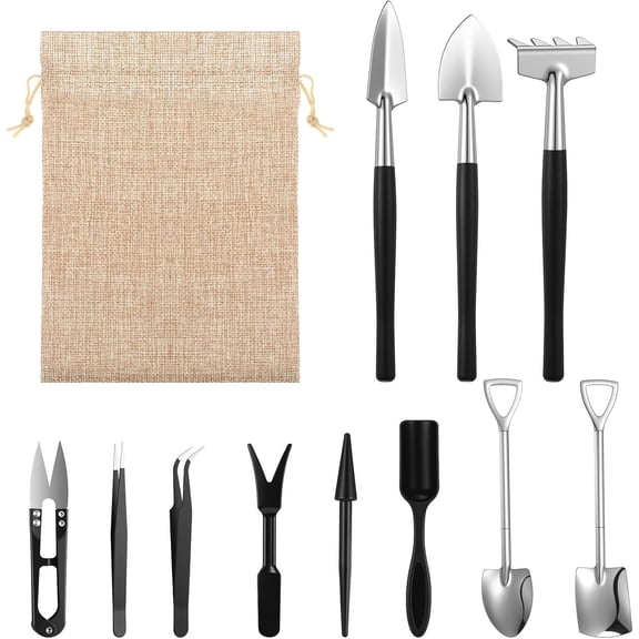 12 Pcs Succulent Tools Mini Transplanting Garden Tool Set Succulent Care kit Plant Accessories for Indoor Gardening Flower Potting Cactus Houseplant Bonsai Care