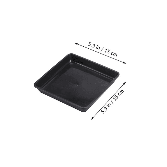 12 Pcs The Dish Drip Tray Flower Pot Black Plant Planter Plastic Outdoor Flowerpot Bottom Trays Gardening Water (15X15CM)