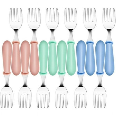 12 Pcs Toddler Forks Toddler Utensils, Stainless Steel Baby Forks, Kids Silverware Children's Cutlery Set for Feeding
