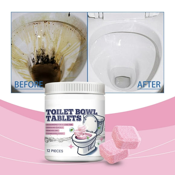 12 Pcs Toilet Cleaning Tablets for Home Use To Remove Urine Stains, Descale Toilet Cleaners,Deodorize Toilet Cleaning,Tablets Toilet Bowl Cleaners Strips