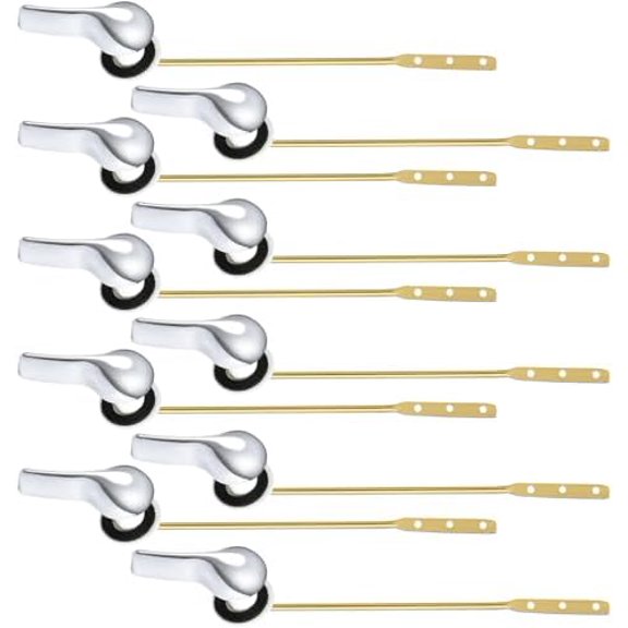 12 Pcs Toilet Handle Lever Flush Replacement Universal Brass Toilet Flush Handle Toilet Tank Trip Lever Bulk for Most Front Mount Toilet$$