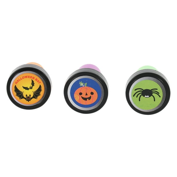 12 Pcs Toy Toys Childrens Cartoon Stamp Set Pumpkin Bat Spider Kids Stampers Halloween Ink for Animal