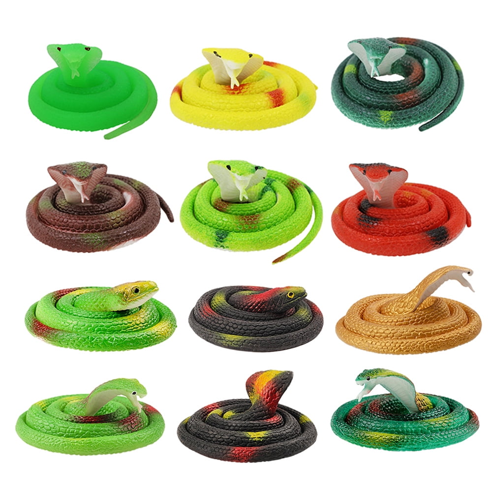 12 Pcs Toys Simulation Snake Rubber Remote Control Snakes Fake Snake Horror Snake Toy