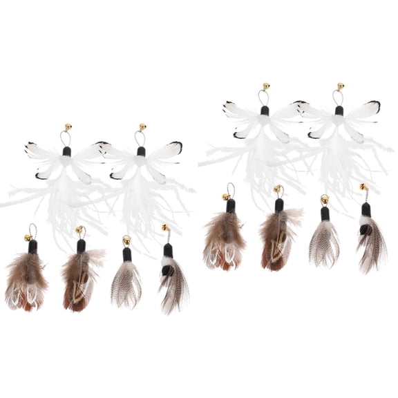 BusSunset 12 Pcs Cat Wand Attachments Kitten Teaser Wand Refills Cat Teaser Wand Replacement Heads