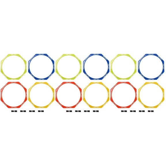 12 Pcs Training Agility Rings Multi-function Football Training Rings Soccer Exercising Agility Circles