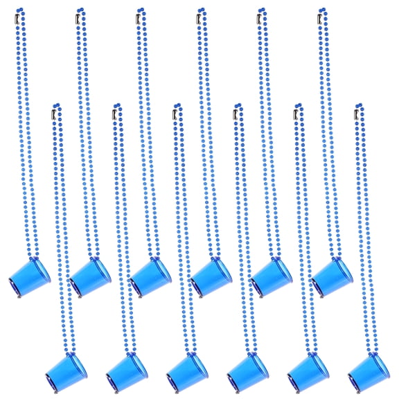 12 Pcs Transparent Bead Chain Cup Novelty Beads Cups Compact Necklace Bridal Shot for Party Bride