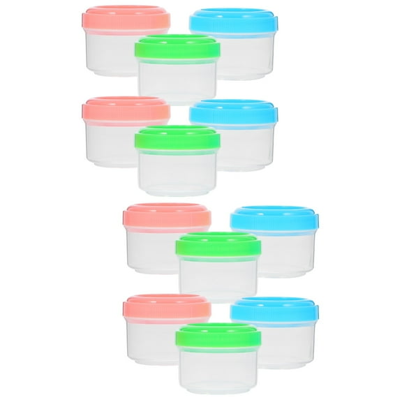12 Pcs Clear Mini Sauce Cups with Lids Small Kitchen Containers for Ketchup Dressing Travel and Food Storage