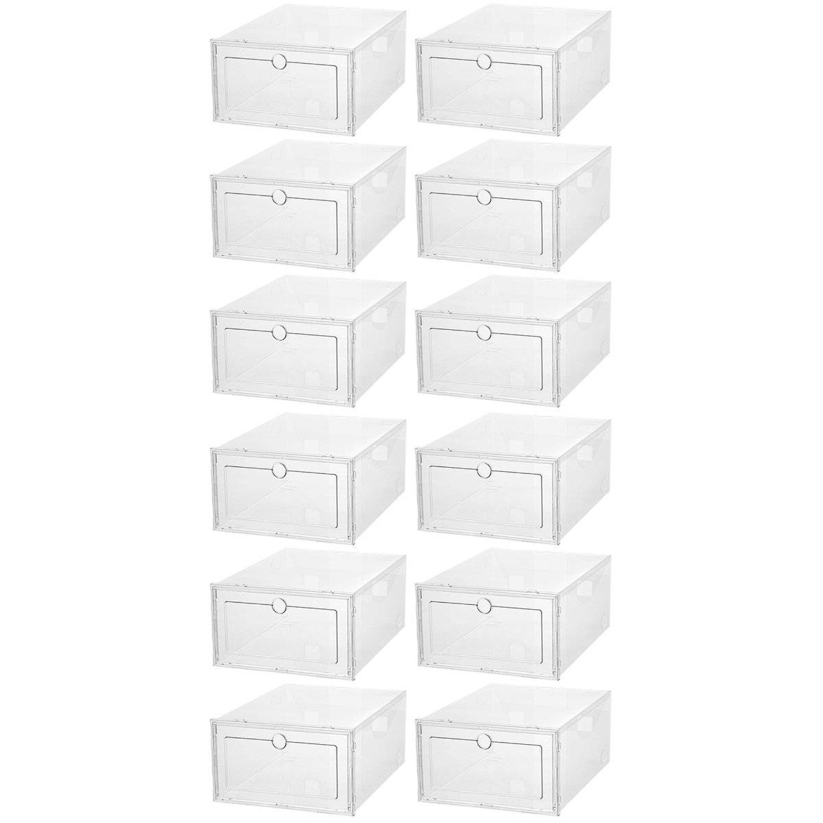12 Pcs Transparent Shoes Storage Boxes Drawer Type Shoes Container