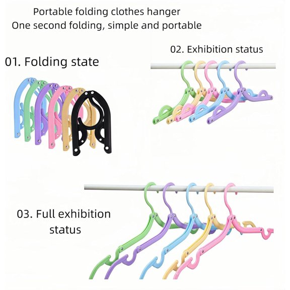 12 Pcs Travel Folding Hangers Cruise Ship Essentials, Portable Plastic Folding Clothes Hanger, Foldable Drying Rack for Suitcase, Camping, Flying, Hotel, Road Trip Essentials