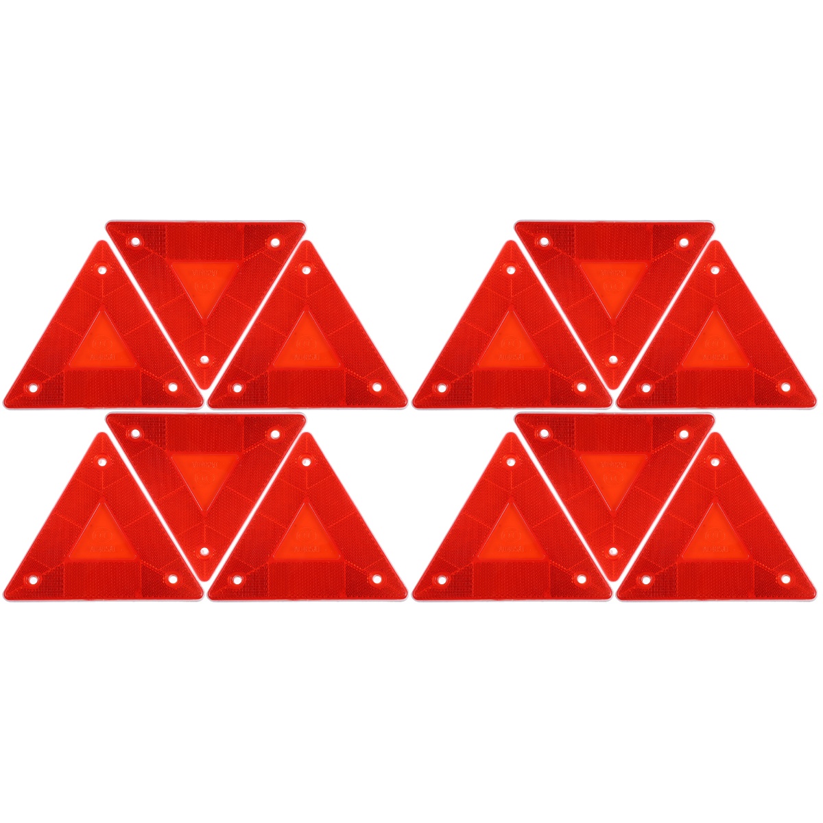12 Pcs Triangular Reflector Vehicle Triangle Warning Signs Car Reflectors Emblems Body Kit for