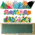 thumbnail image 1 of 12 Pcs Tropical Magnetic Border Summer Bulletin Board Border Hawaiian Luau Flower Flamingo Strips Trim Bulletin Board Decorations for Back to School Classroom Office Whiteboard Wall Decor, 1 of 7