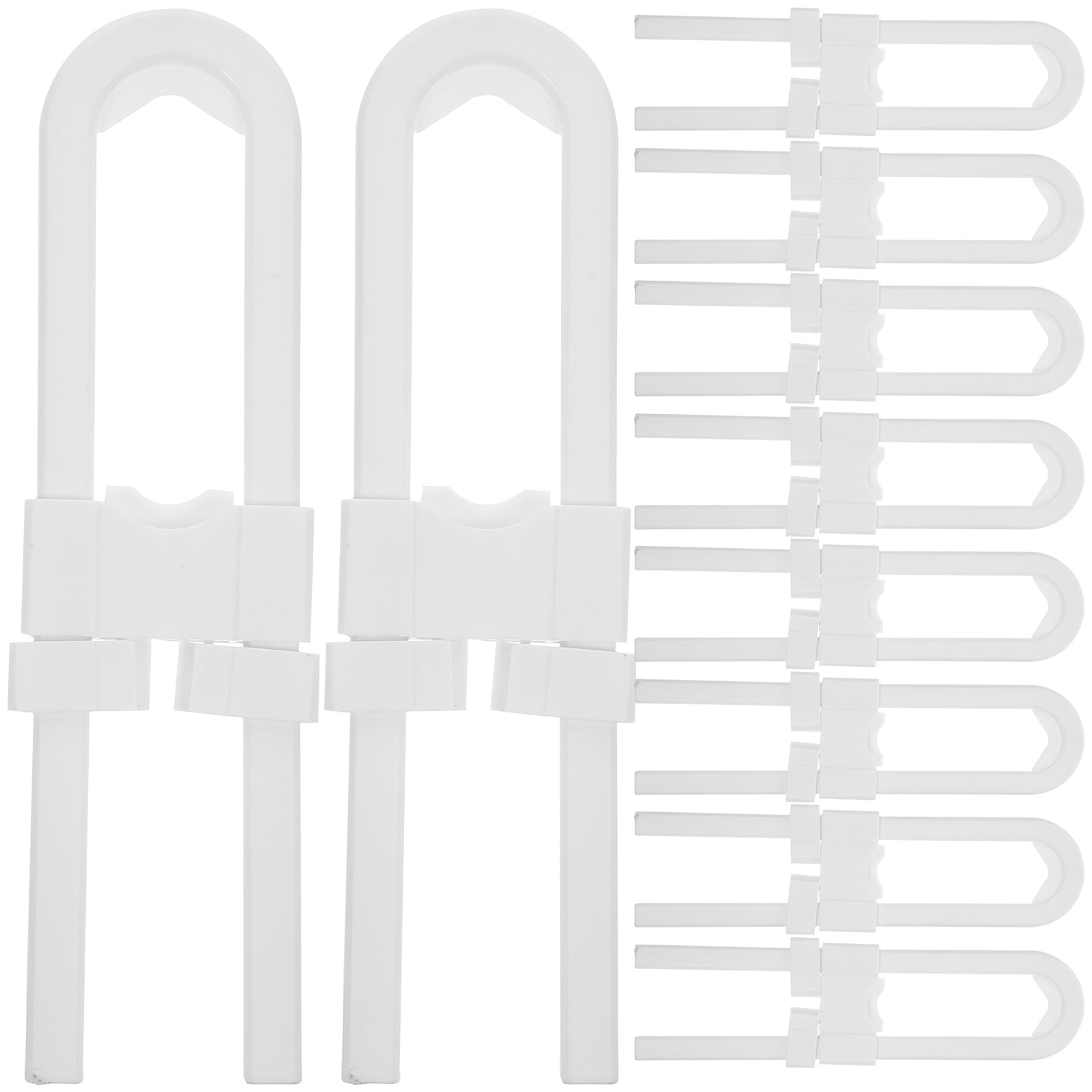 12 Pcs U Shape Door Lock Child Safety Latches Refrigerator Proof Wardrobe Locks for Kids