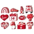 thumbnail image 1 of 12 Pcs Valentine's Day Ornaments for Tree Wood Printing Valentines Day Tree Decorations Hanging Ornaments for Home Indoor Outdoor Decorations Red 3.1 In, 1 of 3