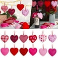 thumbnail image 1 of 12 Pcs Valentines Felt Heart Ornaments - 3.94 Inch Rustic Fabric Stuffed Hanging Decor for Tree, Farmhouse Wedding, Party & DIY Crafts, 1 of 9
