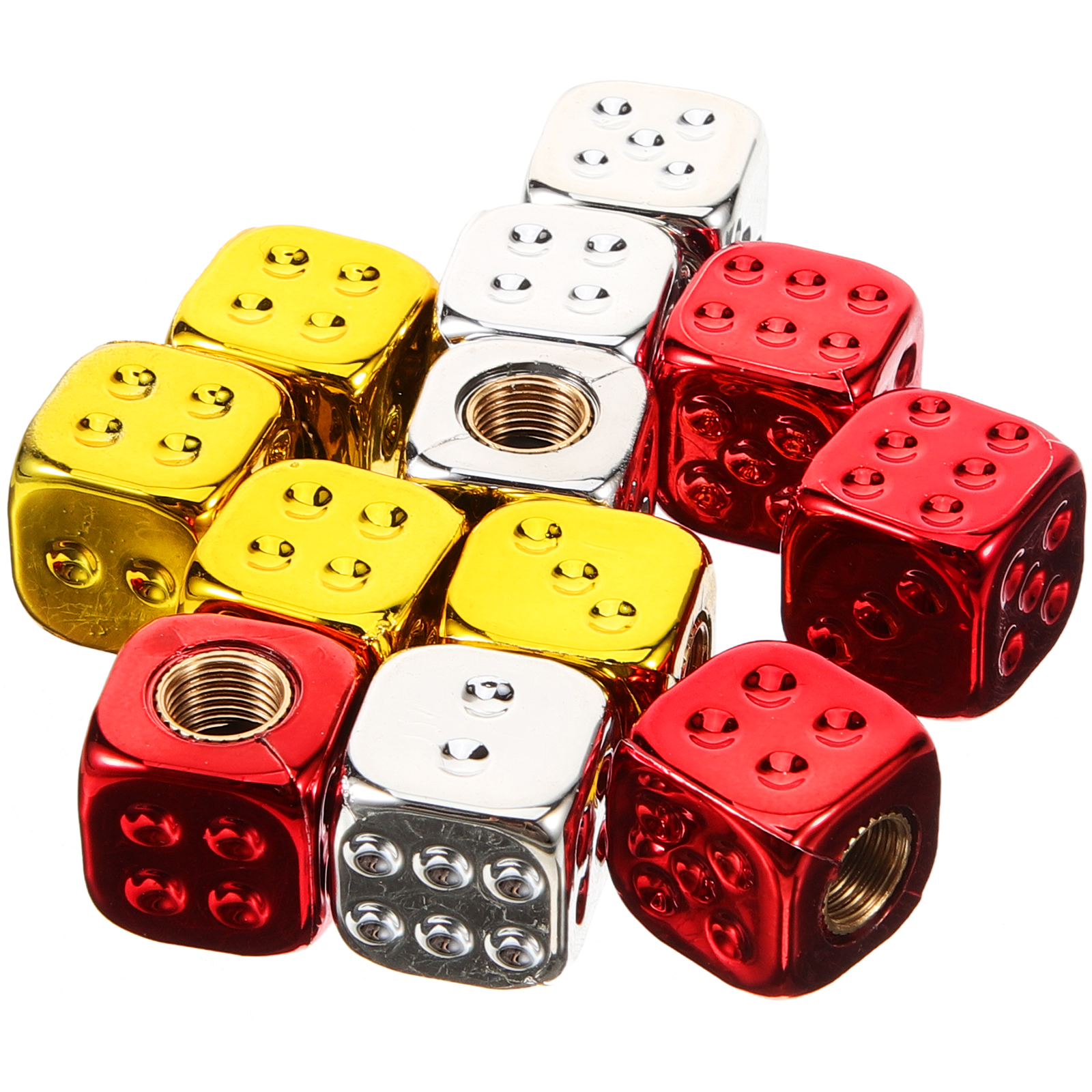 12 Pcs Valve Cap Car Tyre Dice Tire Caps Air Stem Dust for Tyres Cover Decoration