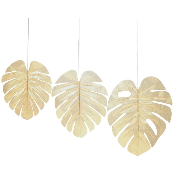 OUNONA 12Pcs Artificial Golden Monstera Leaves Reusable Cloth Simulation Wedding Decor