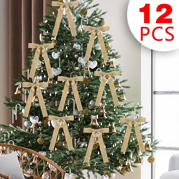 12 Pcs Velvet Bows for Christmas Tree, Velvet Bows for Christmas Tree Bows for Christmas Tree