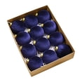 thumbnail image 1 of 12 Pcs Velvet Christmas Balls – 3.15 Inch Flocked Christmas Tree Ornaments with Hanging Ropes, Brown Shatterproof Plastic Baubles for Elegant Holiday Decor, 1 of 5