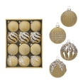 thumbnail image 1 of 12 Pcs Velvet Christmas Balls Ornaments Set Shatterproof Flocked Christmas Tree Ornament with Gold Glitter, Vintage Flocked Finish, Christmas Decorations for Tree Wreath Garland Mantle Stairs Decor, 1 of 6