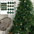 thumbnail image 1 of 12 Pcs Velvet Christmas Balls Set, 1.57" Flocked Plastic Tree Ornaments, Xmas Decorative Hanging Spheres for Holiday Decor, 1 of 5