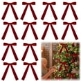 thumbnail image 1 of 12 Pcs Velvet Christmas Bows for Tree, Burgundy Velvet Ribbon Bows, Christmas Tree Decor, Velvet Christmas Ornaments, Vintage Garland Bows, Wedding & Holiday Decorations, 1 of 10