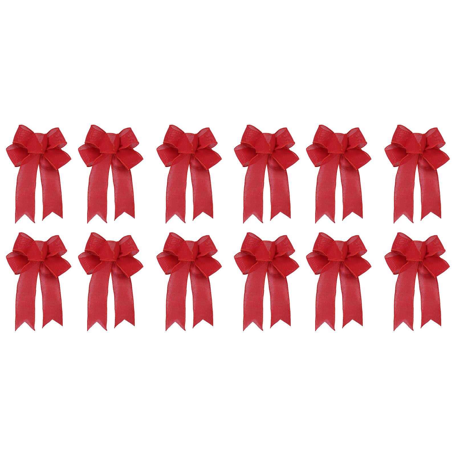 12 Pcs Velvet Christmas Bows for Tree – Red Velvet Ornaments for Xmas ...