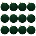 thumbnail image 1 of 12 Pcs Velvet Christmas Ornaments - 2.36" Flocked Shatterproof Hanging Balls for Xmas Tree, Holiday & Wedding Decor (Vintage Style), 1 of 5