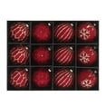 thumbnail image 1 of 12 Pcs Velvet Christmas Tree Ornaments Flocked Christmas Ball Decorations Xmas Balls Hanging Ornaments for Xmas Tree Wreath Garland Holiday Fireplace Decoration,  Red, 1 of 7