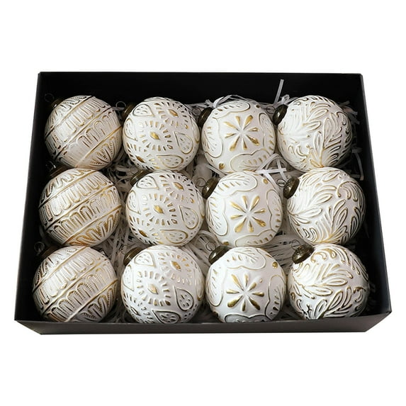 12 Pcs Vintage Christmas Balls Ornaments 3.15 Inch Shatterproof Christmas Tree Decorations Xmas Bulbs Ornaments for Xmas Tree, Wreath, Garland, Holiday Party Decor