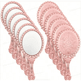 thumbnail image 1 of 12 Pcs Vintage Handheld Mirror, 9.8" L x 4.5" W Small Rose Gold Embossed Portable Princess Mirror for Classroom Kids Princess Party Favors Travel, 1 of 1