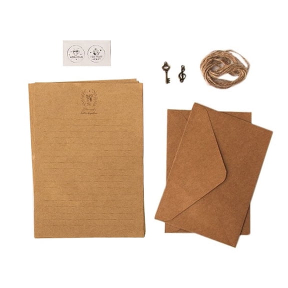 12 Pcs Vintage Kraft Paper Writing Paper European Style Paper for Letter Writing Letter Paper Stationery Number 7