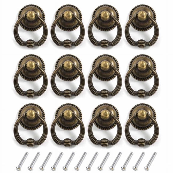 12 Pcs Vintage Pull Handle Knob for Kitchen Cabinet Cupboard Dressers Door