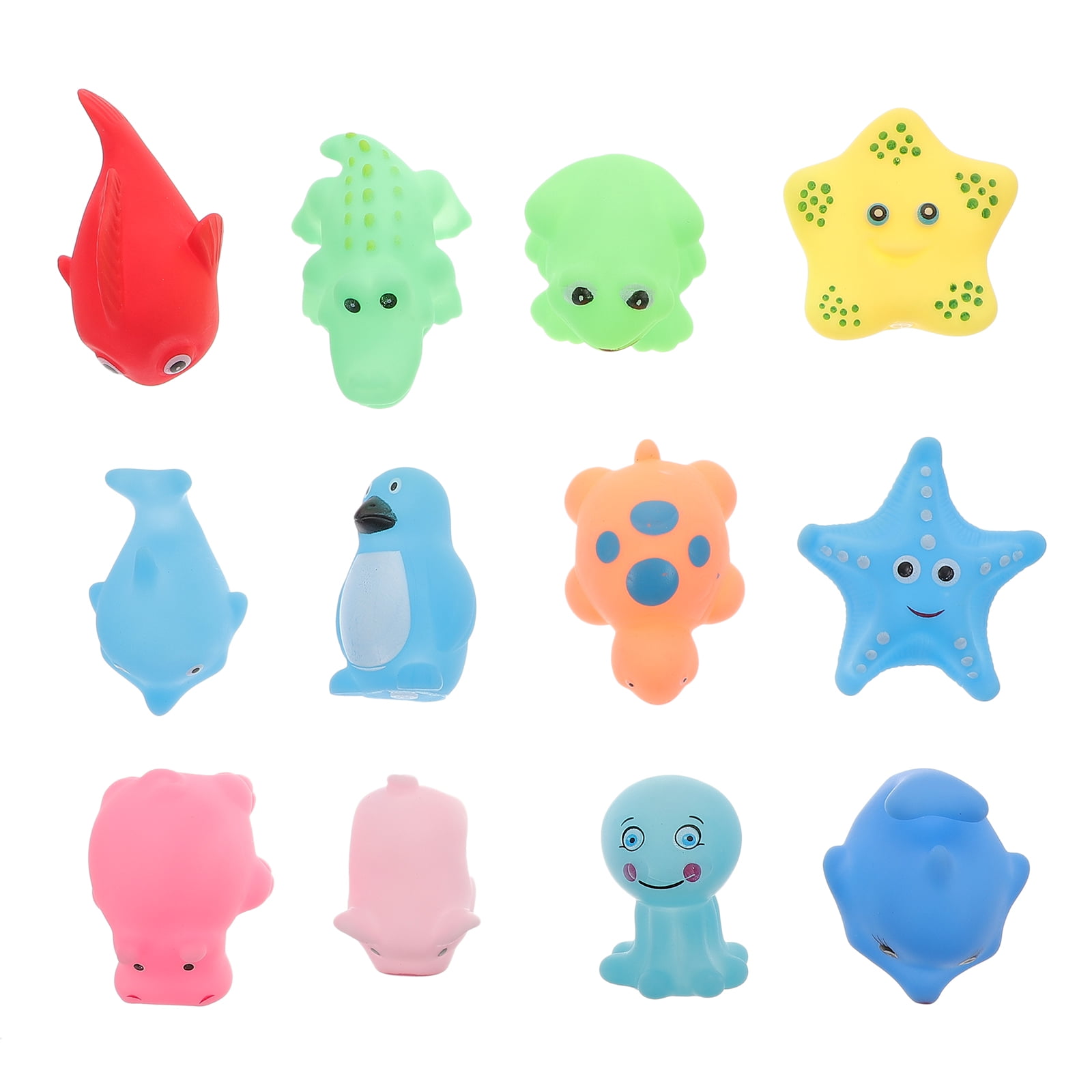 12 Pcs Vinyl Baby Shower Bath Bathtub Children's Toys Animal Small