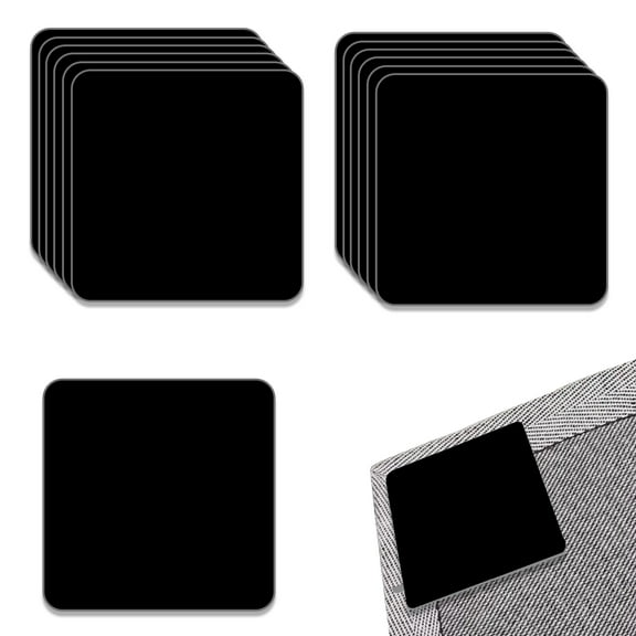 12 Pcs Washable Rug Gripper Pad, Non Slip Square Carpet Rug Tape, Double Sided Adhesive Reusable Area Rug Grip Stickers for Hardwood Floors (Black)