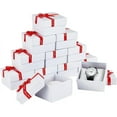 thumbnail image 1 of 12 Pcs Watch Box with Pillow 3.23x3.46x2.19 Inch Wristwatch Gift Case Box Bowknot Square Cardboard Watch Boxes for Watch Jewelry Presents Bracelets Wrist-Cuff White, 1 of 9