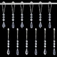 thumbnail image 1 of 12 Pcs Water Drops Crystal Curtain Rings Curtain Rings with Transparent Acrylic Kite Teardrop Octagon Pendant Clear Shower Curtain Rings for Bathroom Decor Accessories Shower Decor, 1 of 9