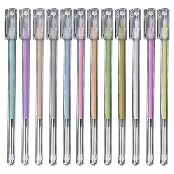 12 Pcs Water Erasable Pen, Drawing & Writing on Black Paper Pen, Retractable Gel Pens, 0.5 mm Extra Point Pens, 12 Colors Fine Tip Pens, Idea for Office & Creative Projects
