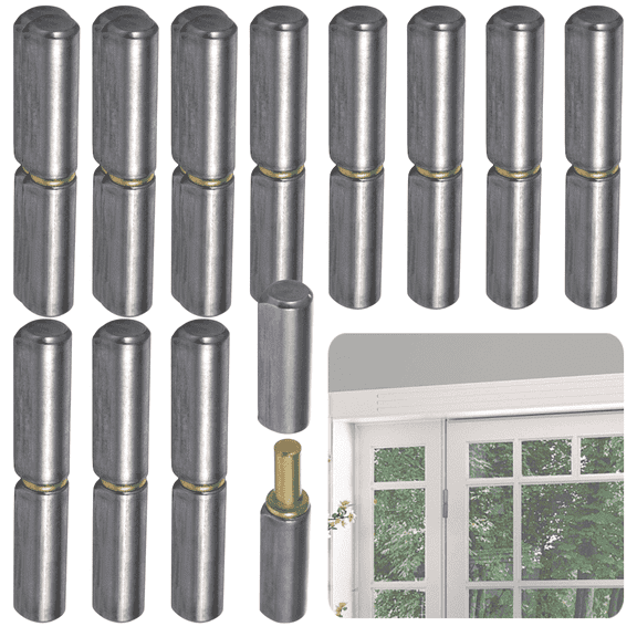 12 Pcs Weld On Barrel Hinges,Heavy Duty Weldable Hinges,Steel Gate Hinges,Detachable Droplet Welding Hinges,Bullet Hinges for Swing Doors,Gates,Trailer Ramps