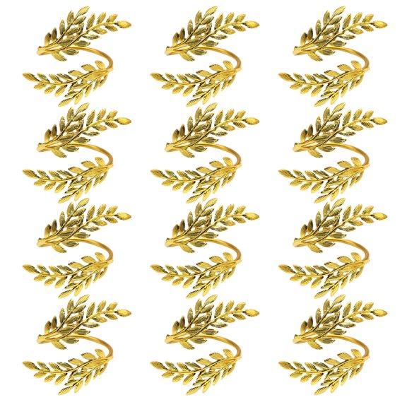 12 Pcs Wheat Head Napkin Rings Reusable Metal Napkin Holders Decorative Napkin Rings for Home Hotel Dining Table Parties Decor