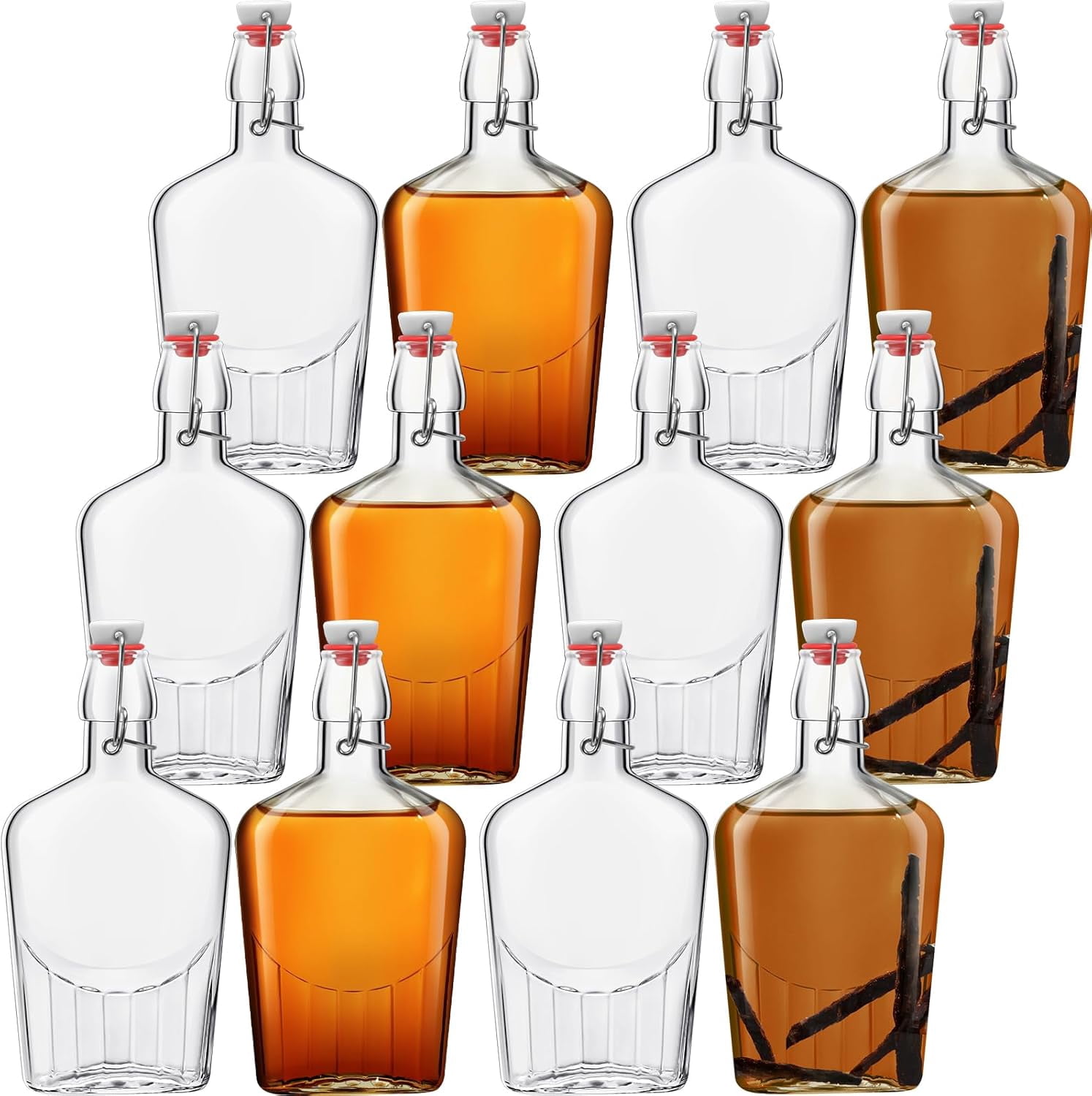 20 Pack 4 Oz Swing Top Glass Bottles With Lids & Funnel - Vanilla Extract, Syrup, Gift Bottles