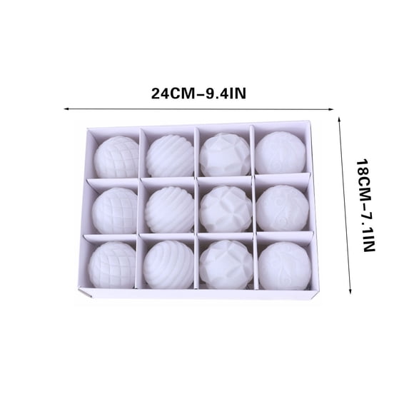 12 Pcs White Flocked Embossed Christmas Ornaments Set, 2.3 Inch /6cm Shatterproof Textured Baubles For Christmas Tree, Wreath, Garland & Mantel Holiday Home Decor by XSAOP